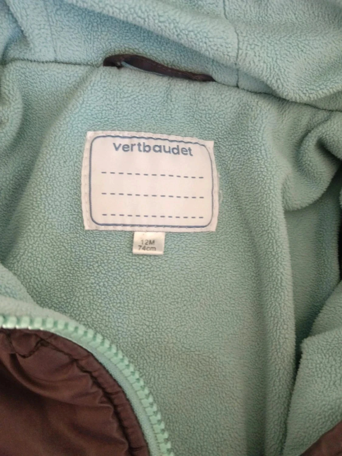 Bruin/mint Vertbaudet-jas 12 maanden – photo 3